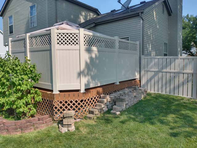 Tan Vinyl Privacy Wall